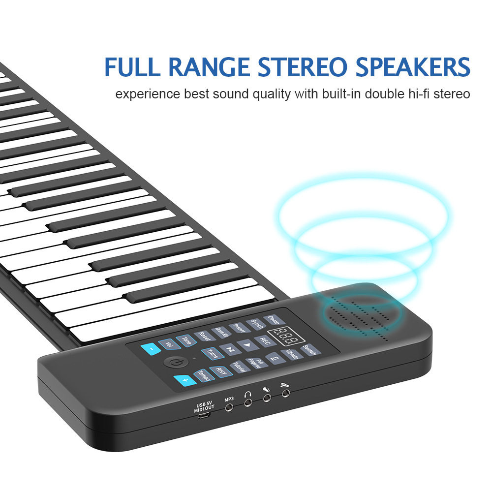 88键折叠手卷电子钢琴加厚软键盘可充电款 便携式初学者