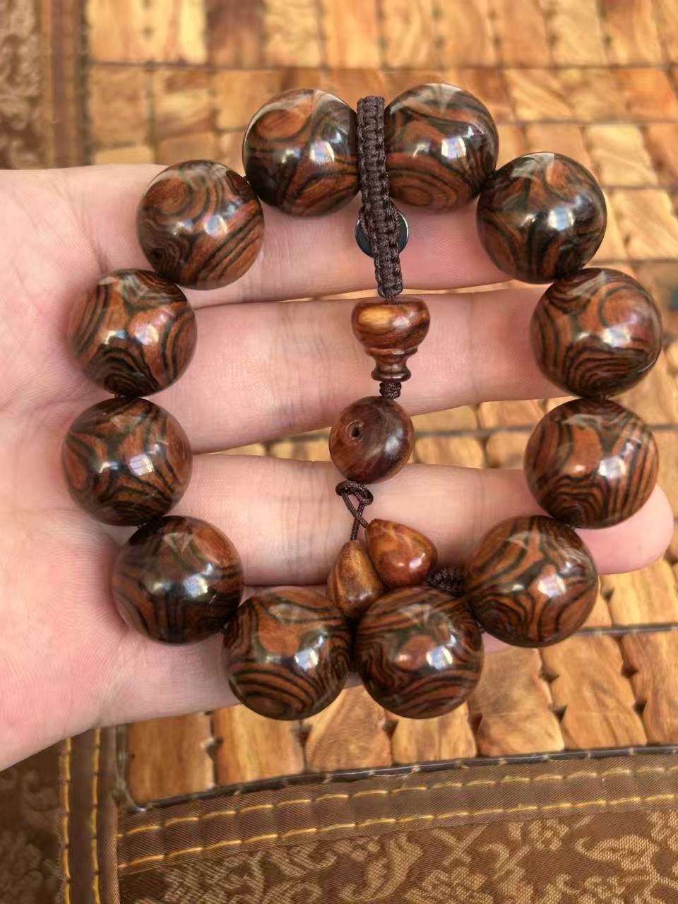 1207海南黄花梨紫油梨对眼2.0手串