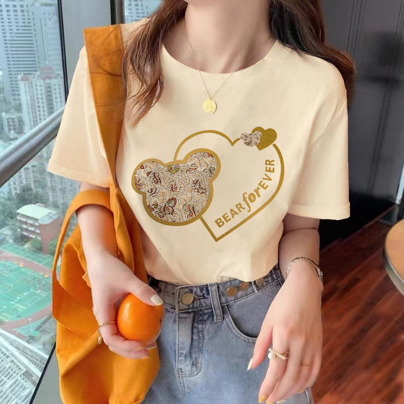 纯棉设计感短袖t恤女百搭