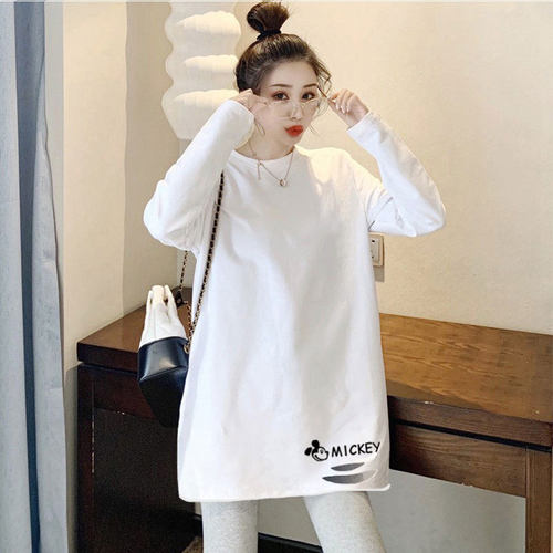 纯棉春秋白色打底新款秋冬长袖T