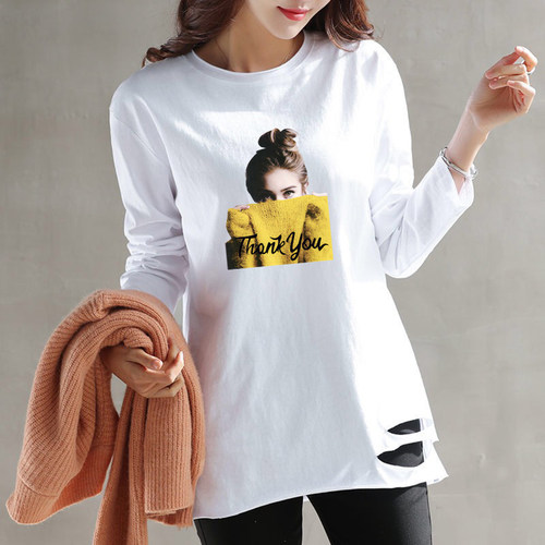 早春中长款宽松胖mm打底衫上衣潮