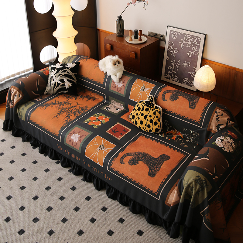 敏顺夏季沙发盖布凉感轻奢高级感艺术沙发套罩防滑沙发垫2025新款