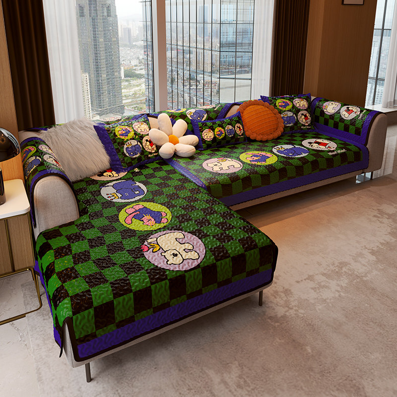 敏顺三座一贵妃沙发垫全套中古多巴胺一体开叉沙发垫四季通用防滑,居家布艺,沙发垫,淘宝优惠券,粉丝福利购,淘宝优惠卷