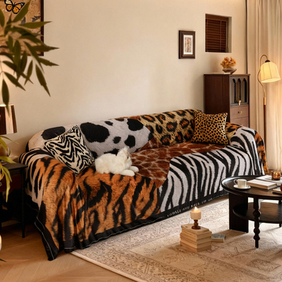 敏顺冬季法兰绒原创设计沙发盖布