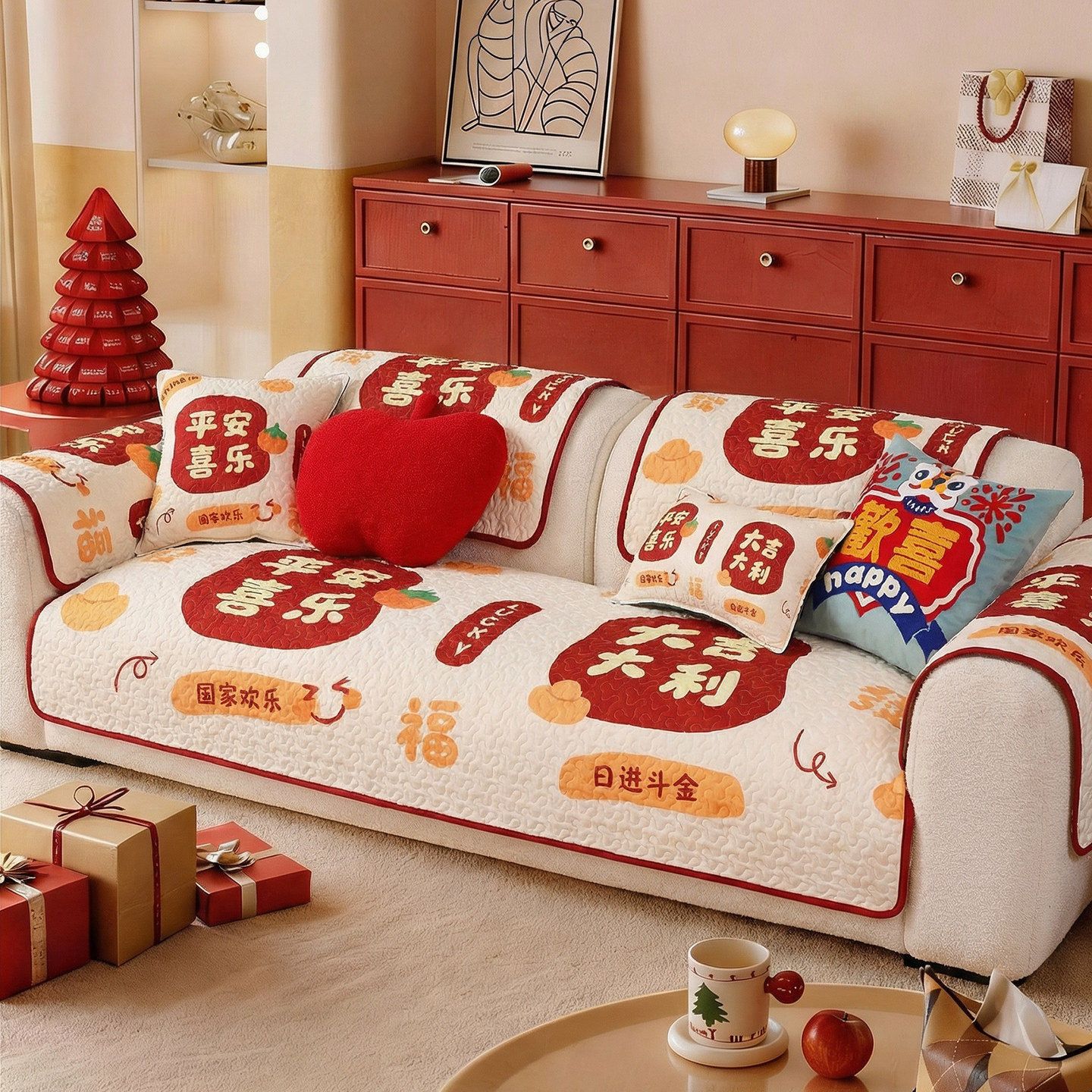 敏顺新年沙发垫过年氛围感沙发坐垫红色新款轻奢高级感沙发坐垫子,居家布艺,沙发垫,淘宝优惠券,粉丝福利购,淘宝优惠卷