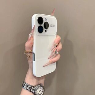 新款 大视窗钢化玻璃适用于iphone16promax苹果15p软边框14promax镜头全包pro防摔保护套高级感ip13壳 网红爆款