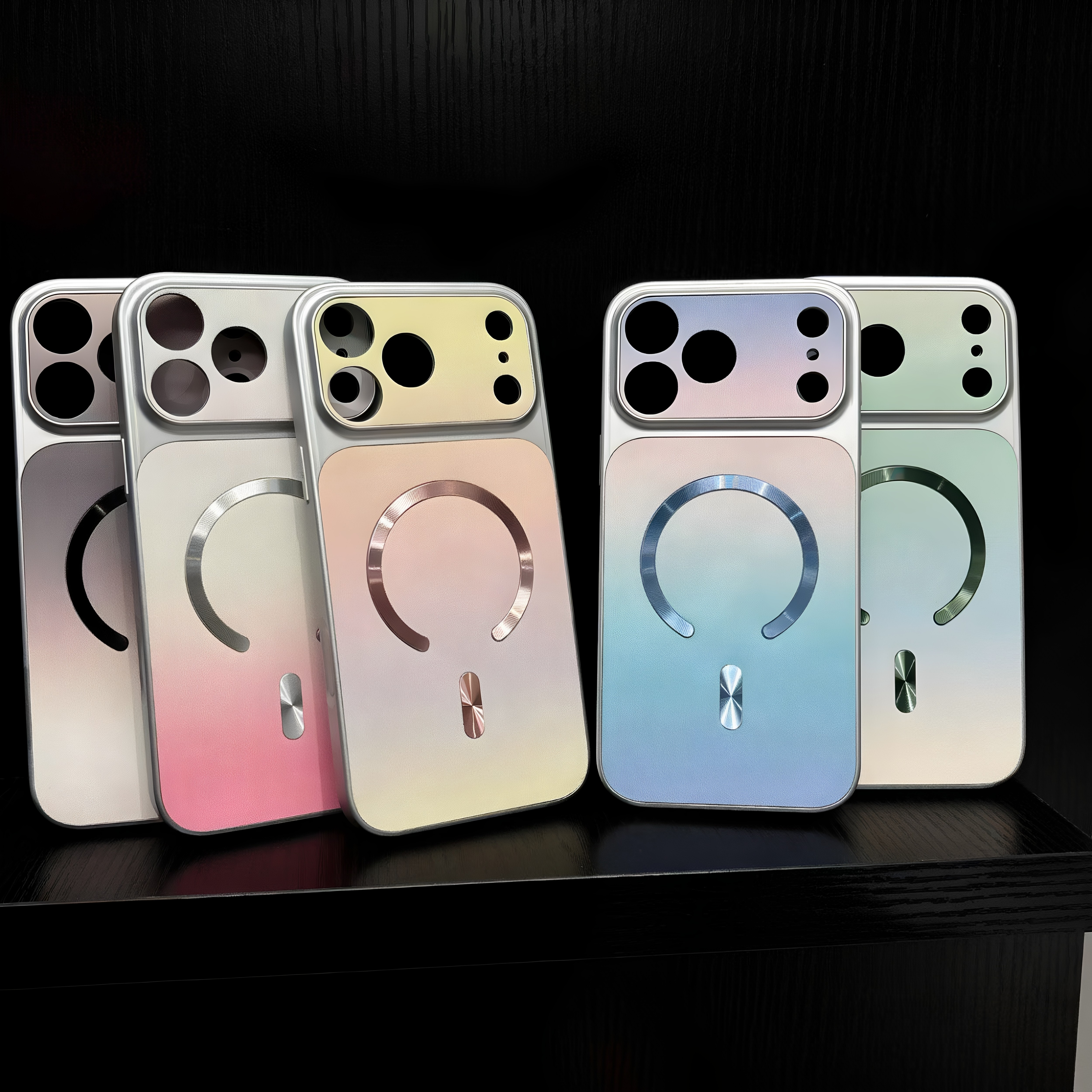 高级感银边渐变色磁吸适用iPhone17promax壳苹果16plus裸机感AI相机侧边按键全包5保护套4磨砂3不沾指纹2