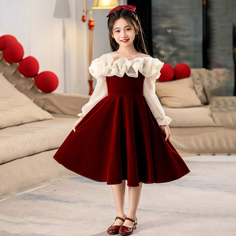 元旦合唱服女童红色主持人礼服儿童诗歌朗诵演出服小学生表演服装,童装/婴儿装/亲子装,儿童演出服,淘宝优惠券,粉丝福利购,淘宝优惠卷