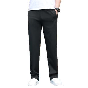 加绒校服裤纯色工作裤宽松直筒蓝色校服裤子初高中小学生黑色校裤