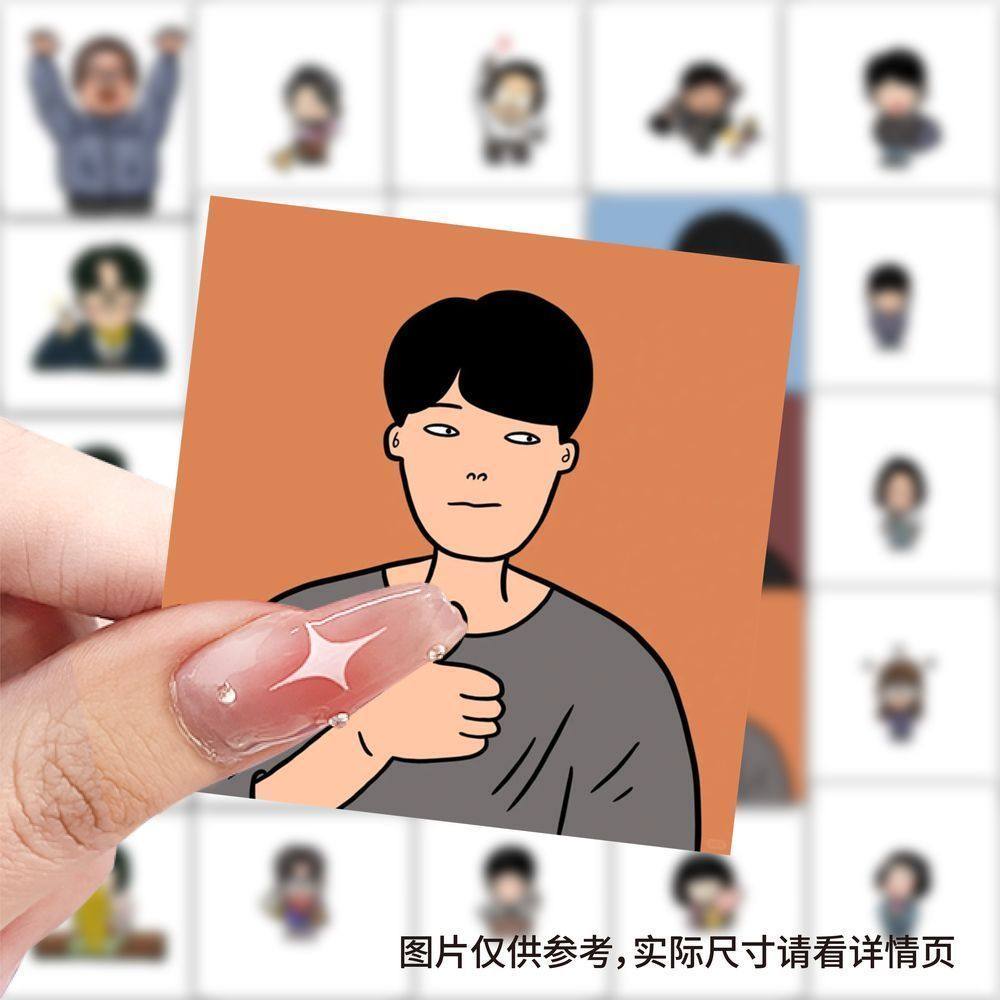 请回答1988卡通头像贴纸简约小众ins风创意插画diy手机笔记本装饰
