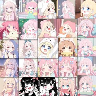 177张可爱小萝莉贴纸ins卡通可爱软萌少女心手账素材装饰贴画防水