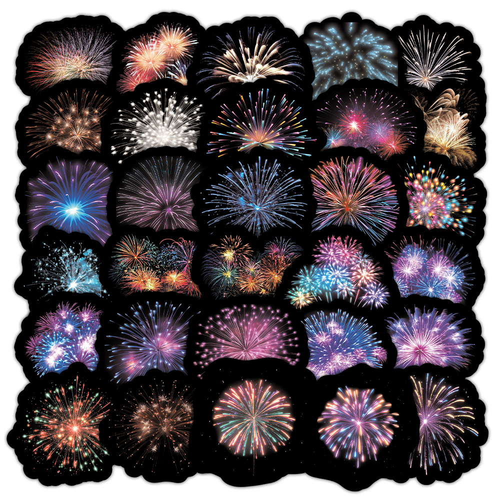 103张烟花贴纸ins风彩色烟花创意个性装饰手机壳行李箱防水贴画