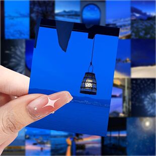 饰贴纸 创意手机壳手账防水装 新款 蓝调时刻ins风蓝色氛围贴画个性