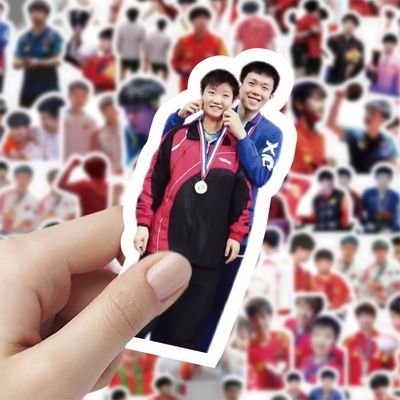 300张莎头组合孙颖莎王楚钦贴纸奥运会新图手机壳行李箱装饰贴画