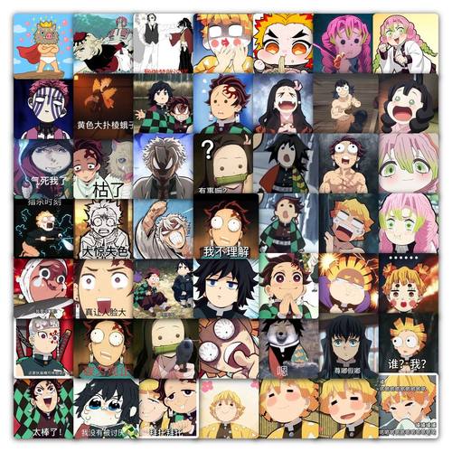 118张鬼灭之刃贴纸炭治郎义勇不死川表情包动漫周边装饰防水贴画
