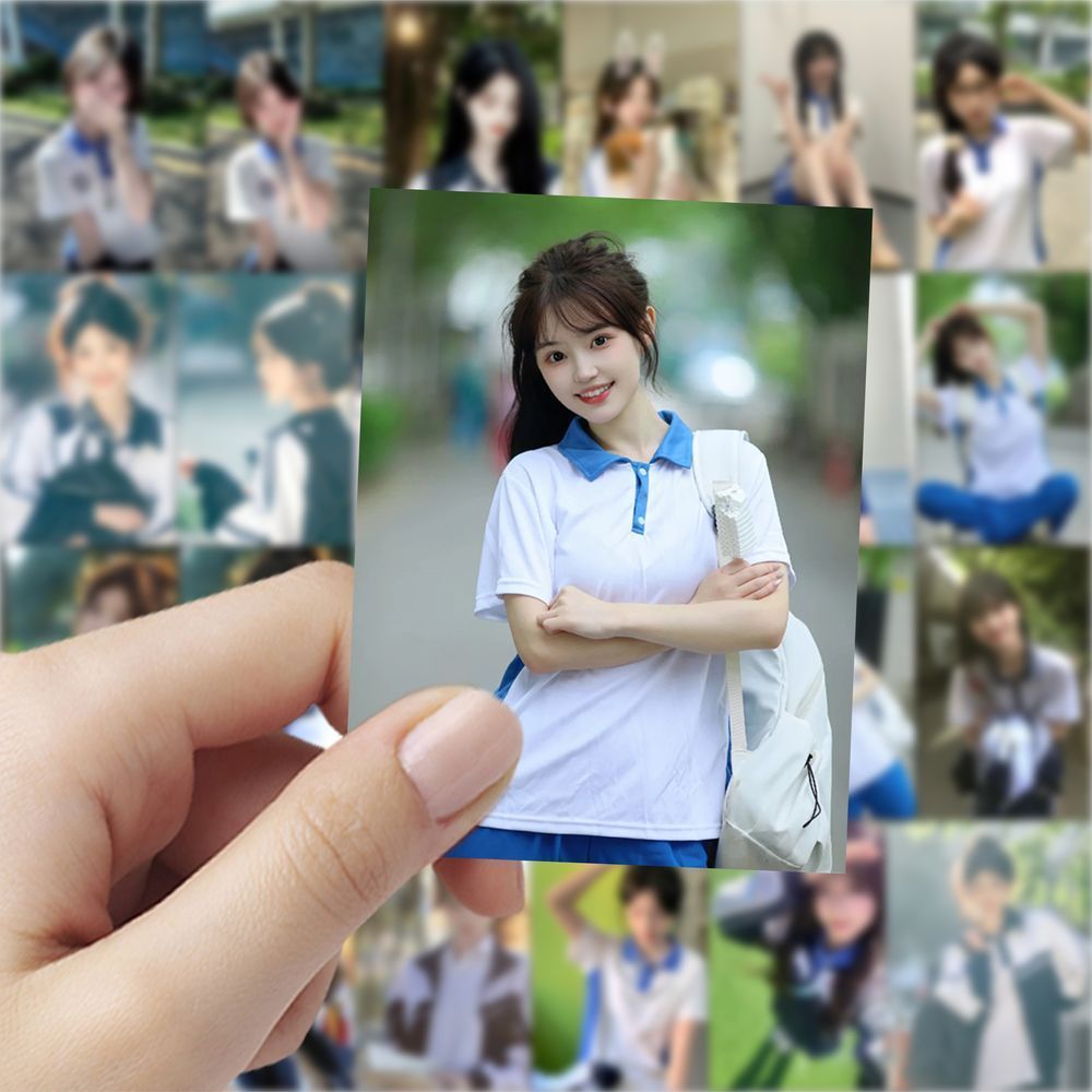 189张校服白月光贴纸ins高颜值初恋女神周边手机手账装饰贴画防水