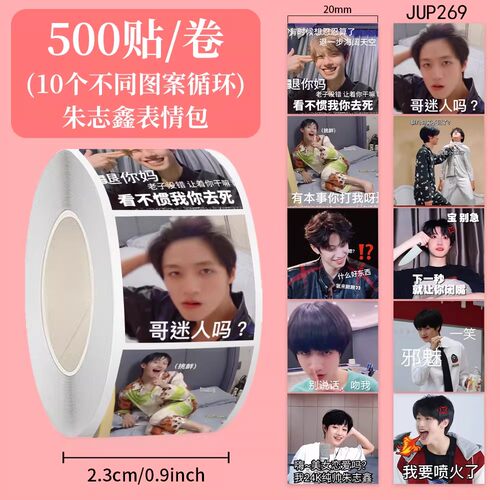 1000贴朱志鑫表情包装饰贴纸