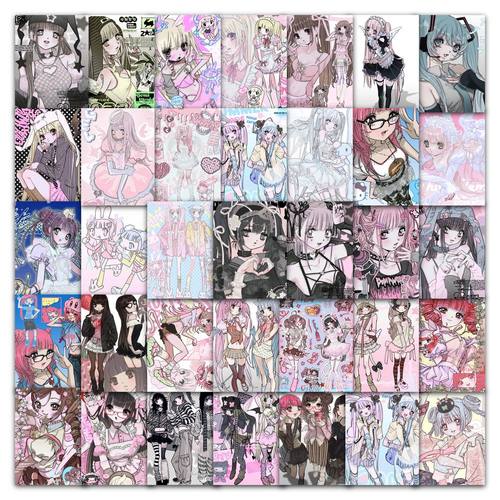 63张domi画师贴纸卡通二次元高颜值少女心装饰手账行李箱防水贴画