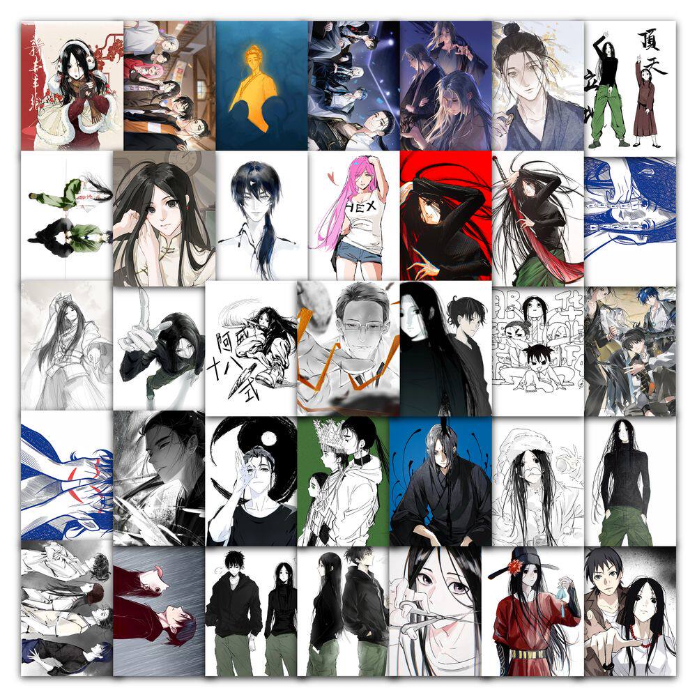 126张一人之下同人插画贴纸冯宝宝古月方源动漫周边装饰防水贴画