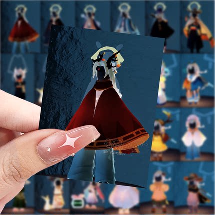 63张光遇穿搭贴纸卡通动漫人物装饰手机壳笔记本电脑防水贴画diy