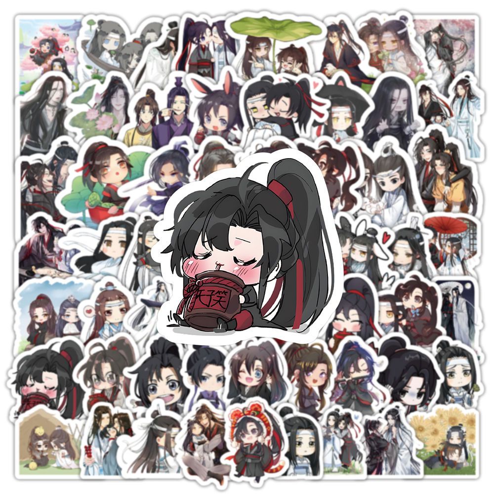 204张魔道祖师贴纸创意可爱周边素材diy装饰保温杯笔记本防水贴画