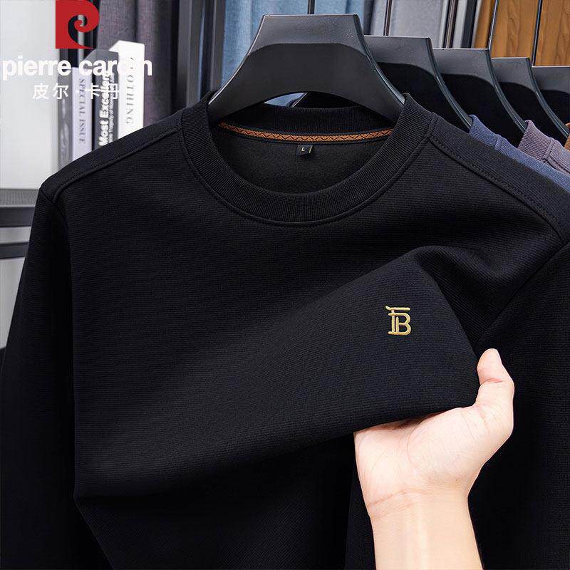 意大利高端品牌圆领卫衣男春秋冬季2025年新款加绒加厚T恤打底衫