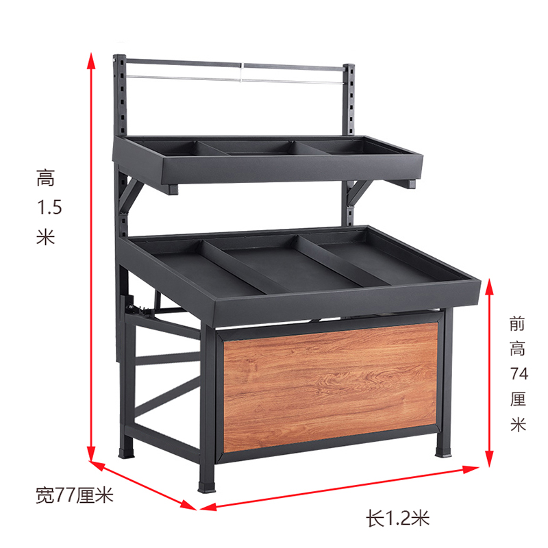 架梯形平台超市中岛钢木水果货升降展示蔬菜架架子多层商用永辉款