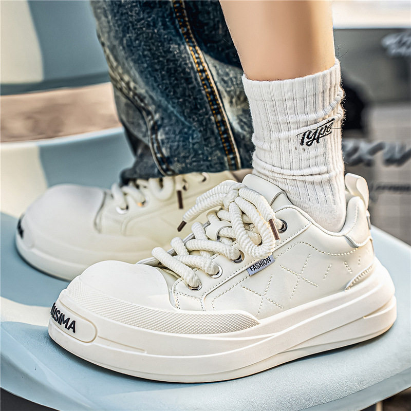 大头厚底潮流板鞋春夏季男款韩版青少年学生低帮休闲运动德比鞋子