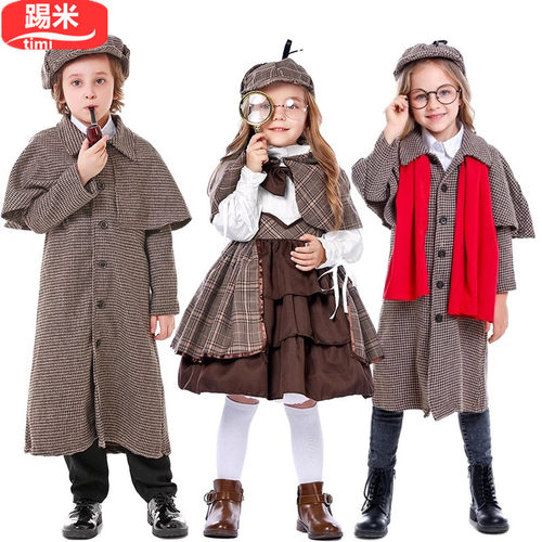 儿童福尔摩斯衣服侦探服装