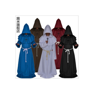 万圣节斗篷中世纪僧侣修士袍巫师牧师服徒教师父神父cos服装男