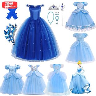 灰姑娘公主裙女童蓬蓬裙连衣裙话剧演出衣服万圣节迪士尼表演服装