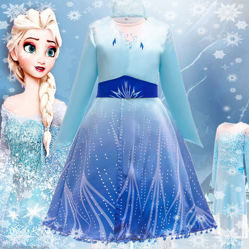 女童连衣裙秋冬冰雪奇缘2爱莎公主裙子 童装儿童衣服艾莎公主礼服