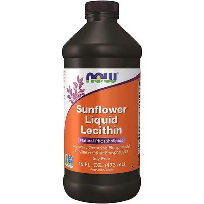 美国直邮 NOW诺奥Sunflower Lecithin向日葵卵磷脂液体473ml