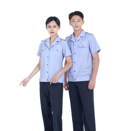 鲁之锦衣新款男士短袖女士夹克半袖务夏装夏裤夏裙工装服装