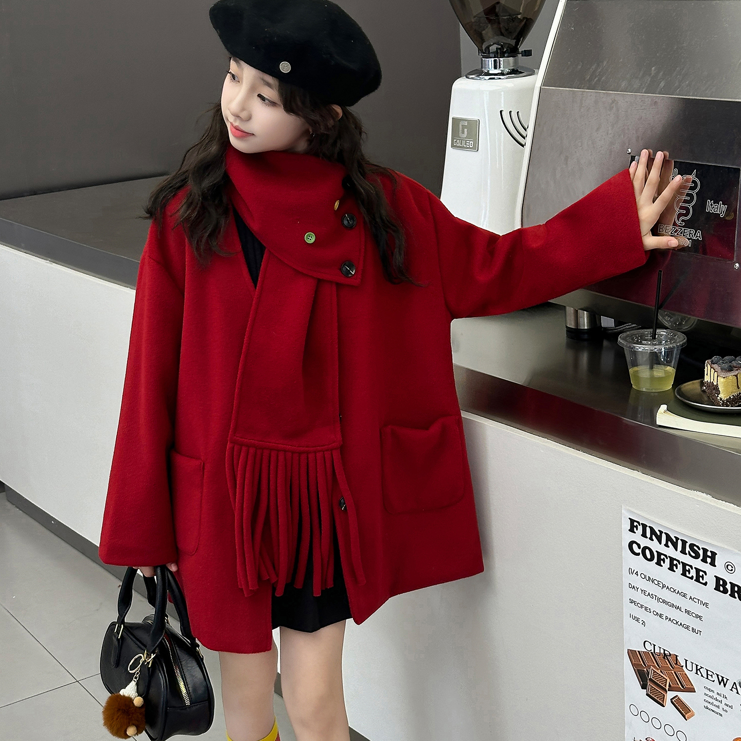 女童呢子外套儿童毛呢上衣