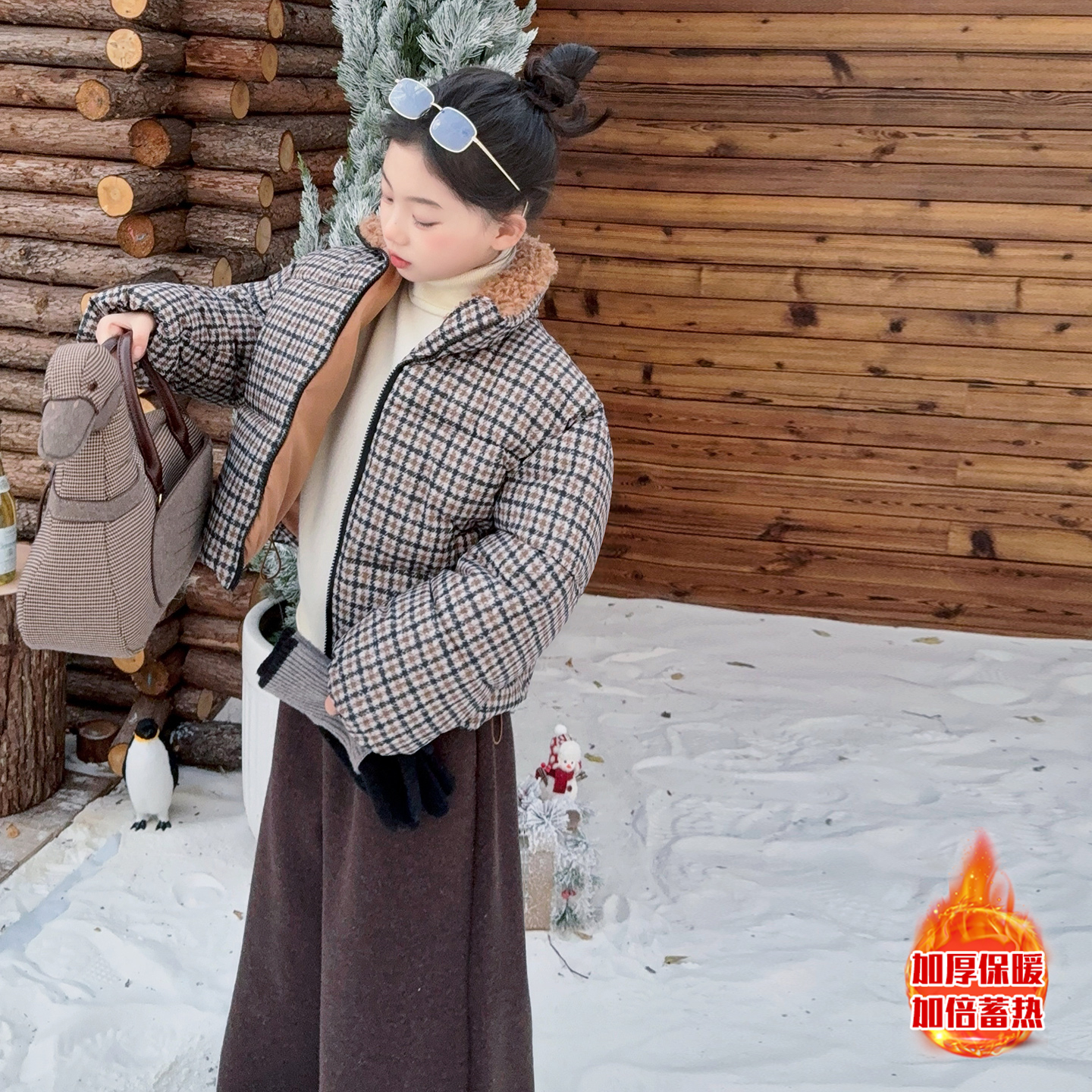 女童棉服秋冬加厚2025新款