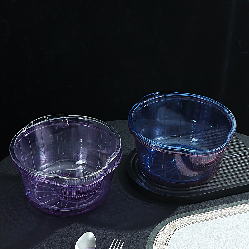 酒店高档透明沥水洗菜篮塑料特大号洗米筛淘米盆漏加厚细眼淘米器