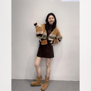 秋冬装搭配一整套高级感减龄穿搭小个子保暖巨好看的两件套装裙女