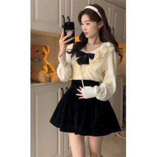 早秋季法式富家千金韩剧穿搭套装裙冬装温柔甜美小香风洋装子女