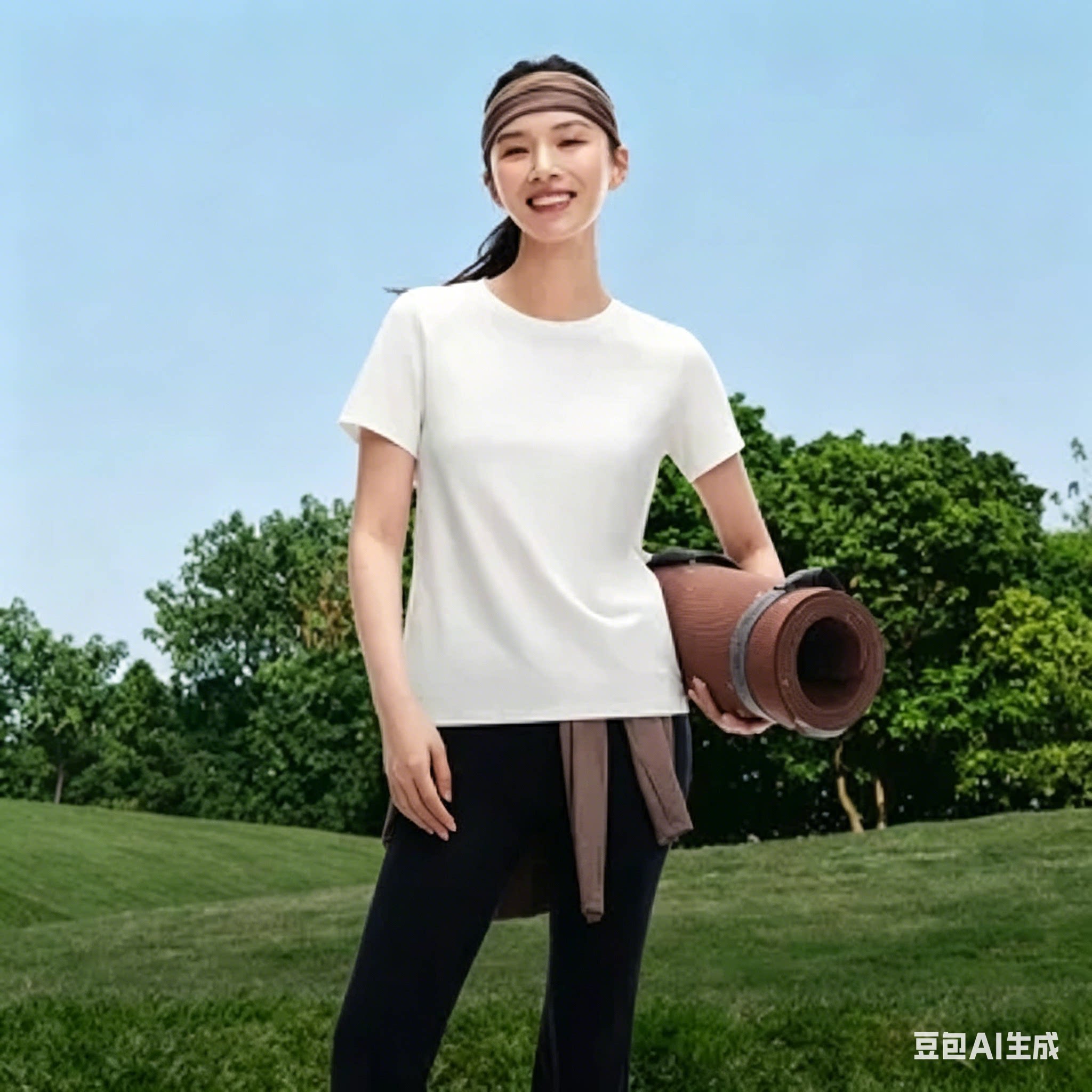 蕉下T恤女棉短袖上衣休闲春夏白色通勤修身透气衣服户外打底衫