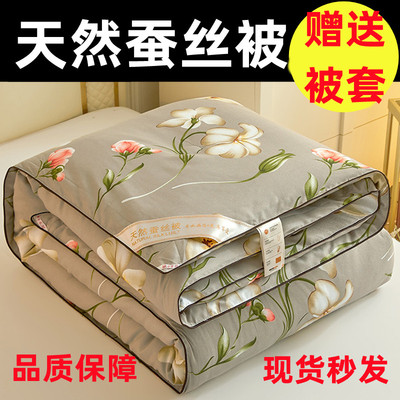 正品蚕丝被桑蚕丝棉被夏凉被薄春秋被子夏天空调被芯加厚冬被