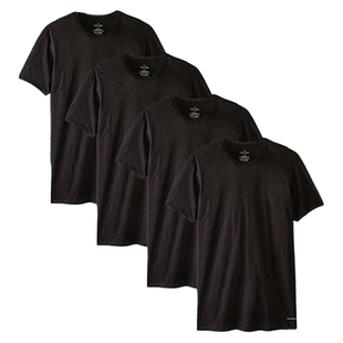 Calvin Klein/凯文克莱男装圆领T恤纯棉打底衫柔软舒适纯色4件装