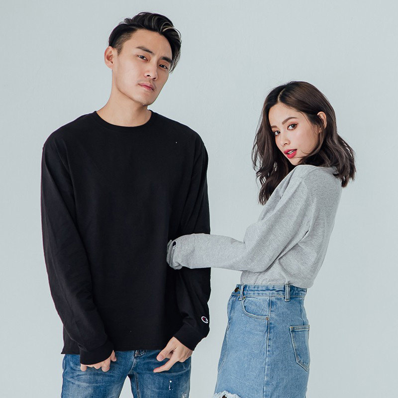 Champion 冠军男女新款美版圆领纯色打底衫长袖情侣百搭宽松T恤,运动服/休闲服装,运动T恤,淘宝优惠券,粉丝福利购,淘宝优惠卷