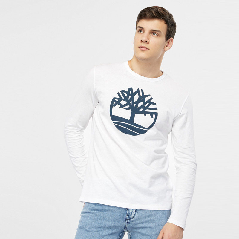 TIMBERLAND/添柏岚男士长袖T恤春秋纯棉舒适LOGO大树图案打底衫潮