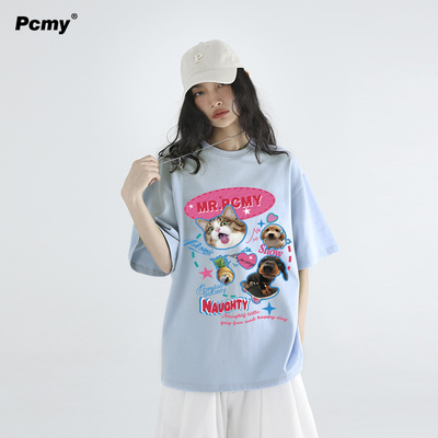 pcmy国潮情侣装短袖T恤半袖男女