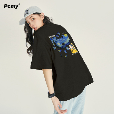 PCMY情侣装国潮重磅美式短袖T恤