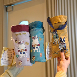 出口日本Kusuguru数码印花可爱卡通手提杯套便携水杯套收纳雨伞套