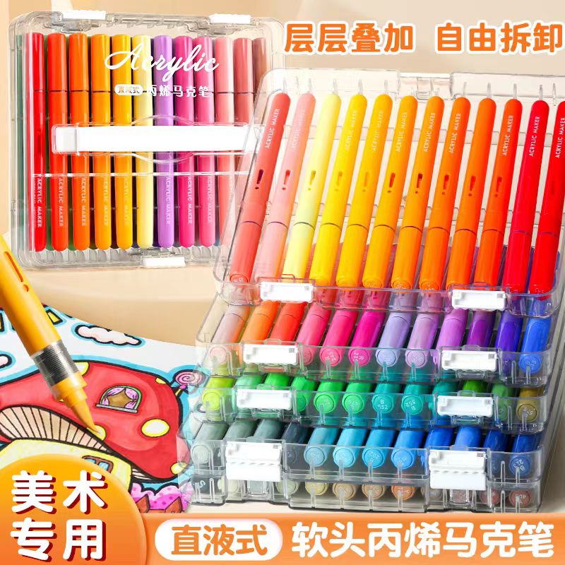 丙烯马克笔儿童专用可水洗不透色