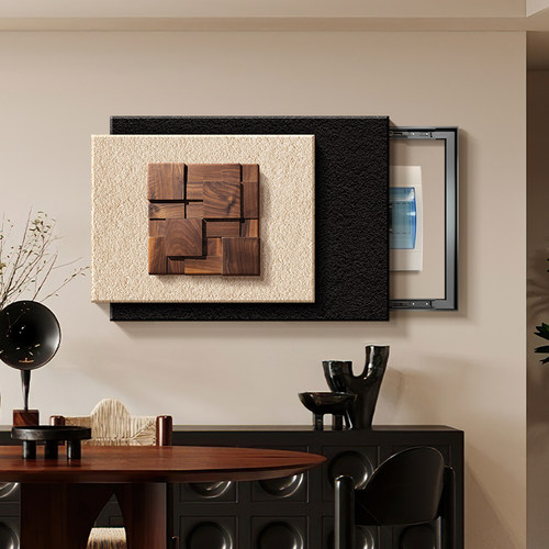 立体实木电表箱装饰画2025