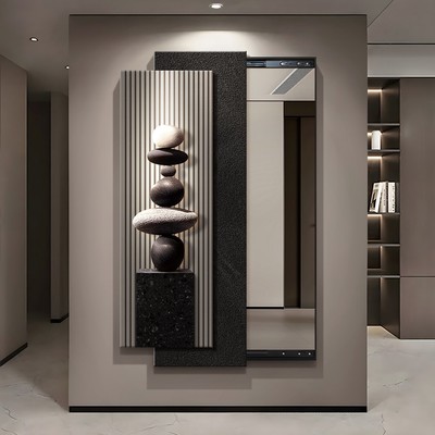 石来运转隐藏式全身镜玄关